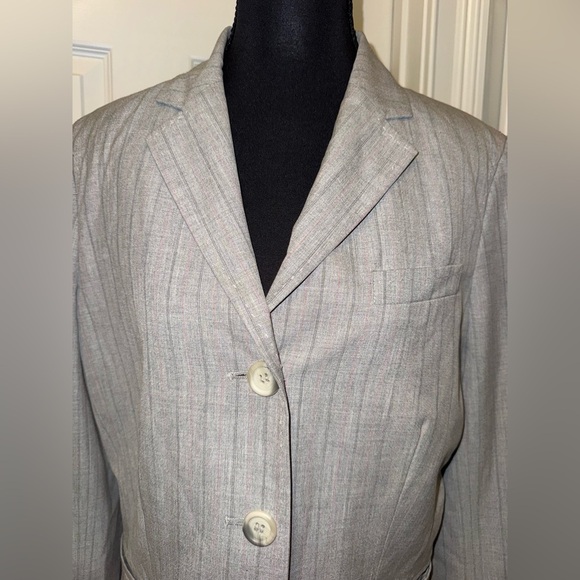 The Limited Light Gray/Pink Pinstripe Blazer - Picture 9 of 15